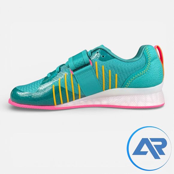 Adidas Adipower Weightlifting 3 Shoes Men\'s Size 9.5 Teal White Pink JP9871